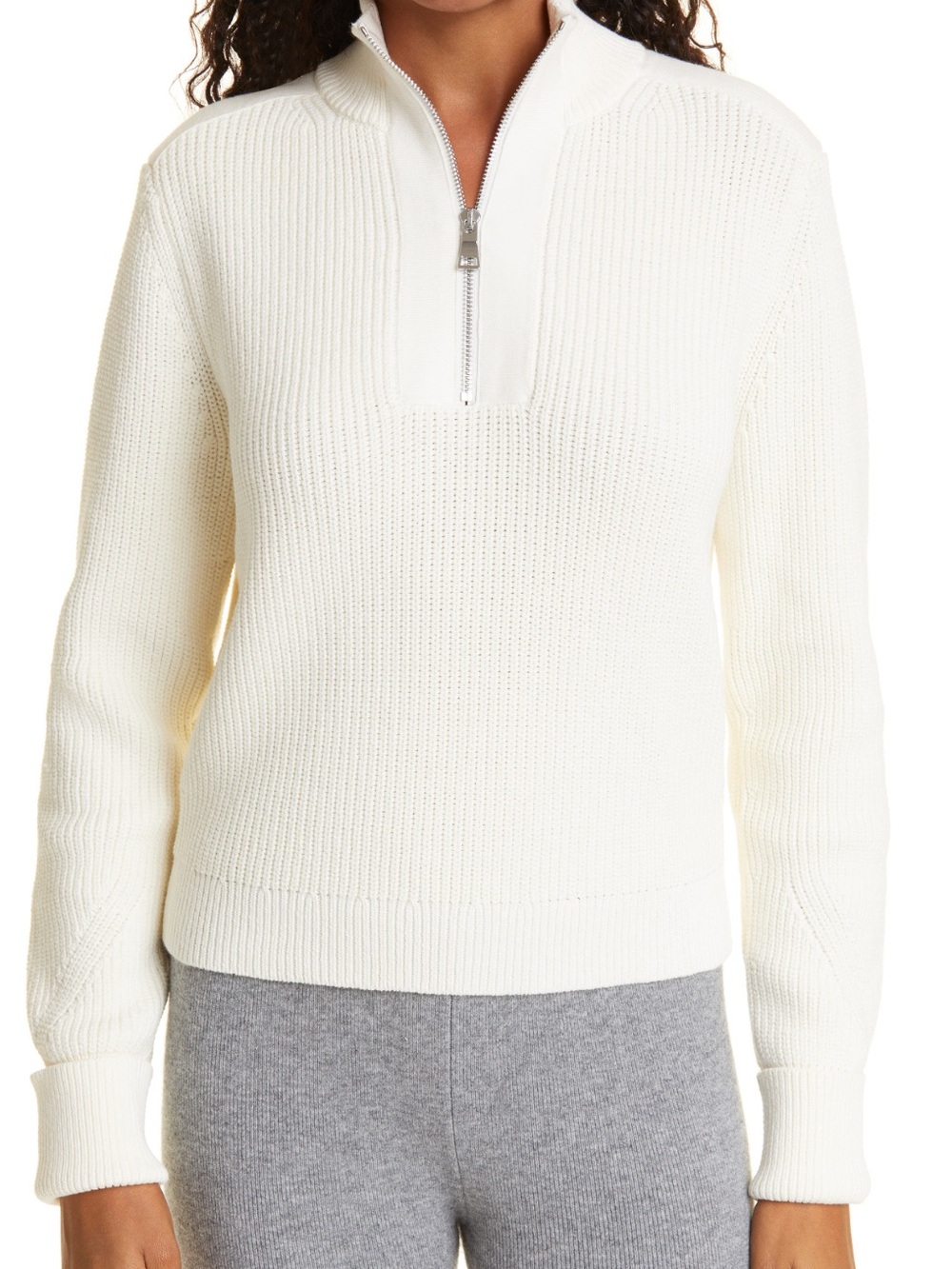 Club Monaco Half-Zip Ribbed Knit Sweater